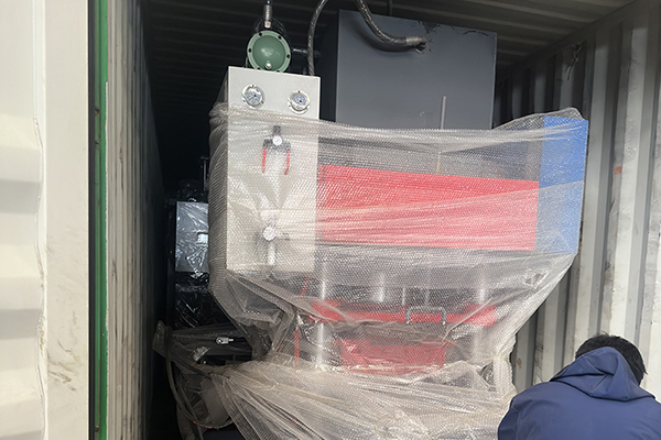 Terrazzo tile machine containe